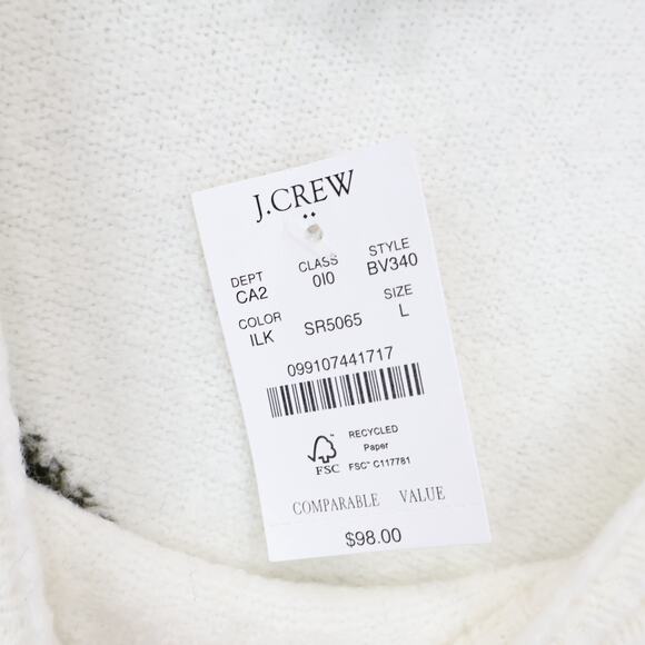 NWT J.Crew Factory Colorblock Mockneck Sweater Extra Soft Khaki Olive Large - Picture 8 of 8